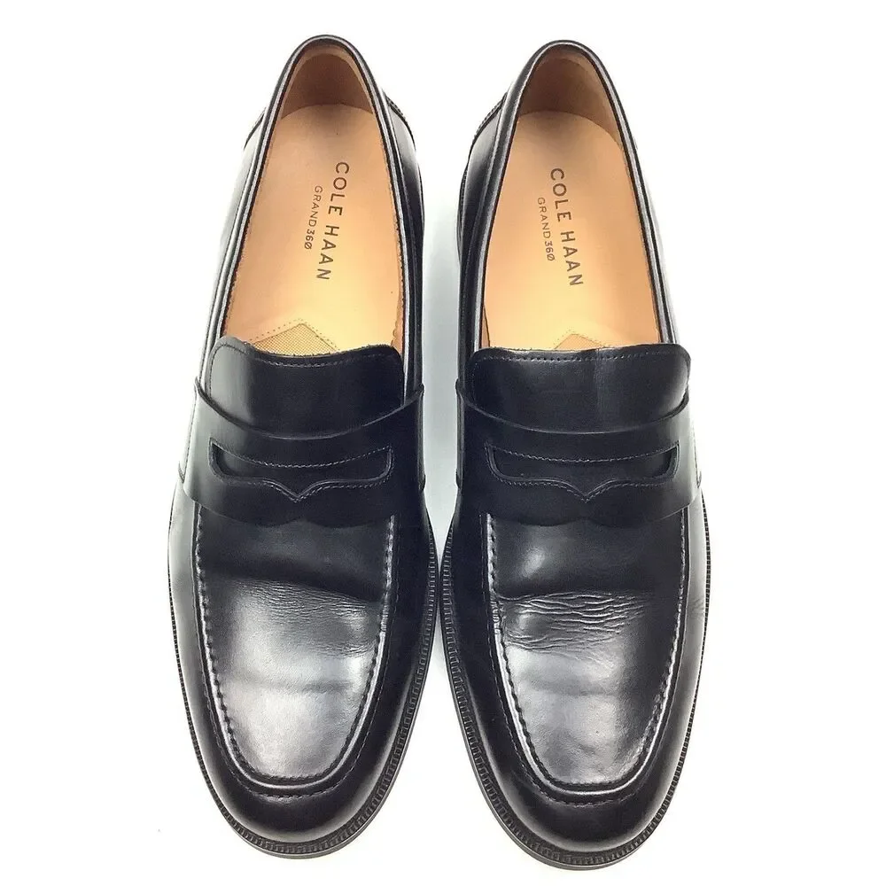 Cole Haan Bedford Men Size 12 M Black Casual Leather Penny Loafers Dress Shoes